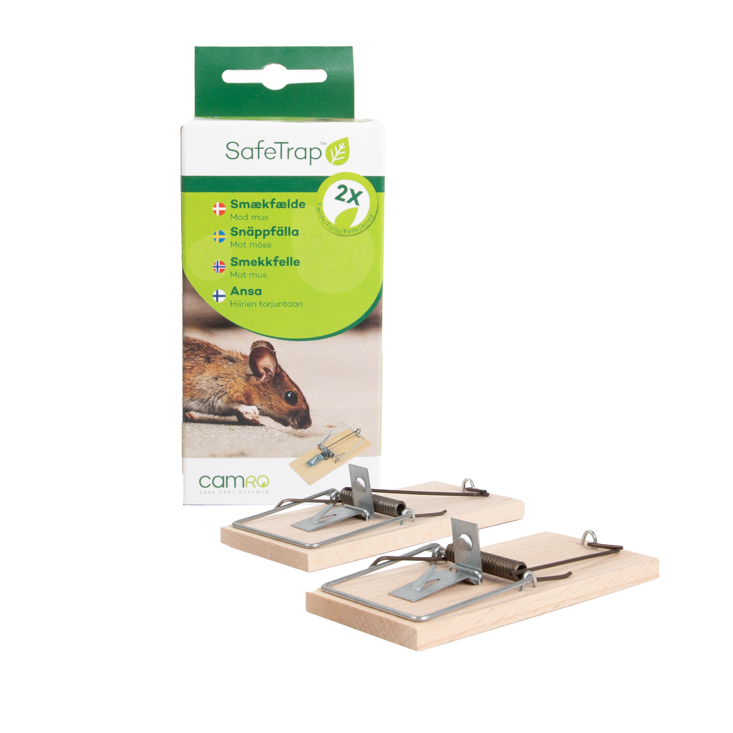 Safetrap Musefælde træ Mod Mus - (x2) bøg