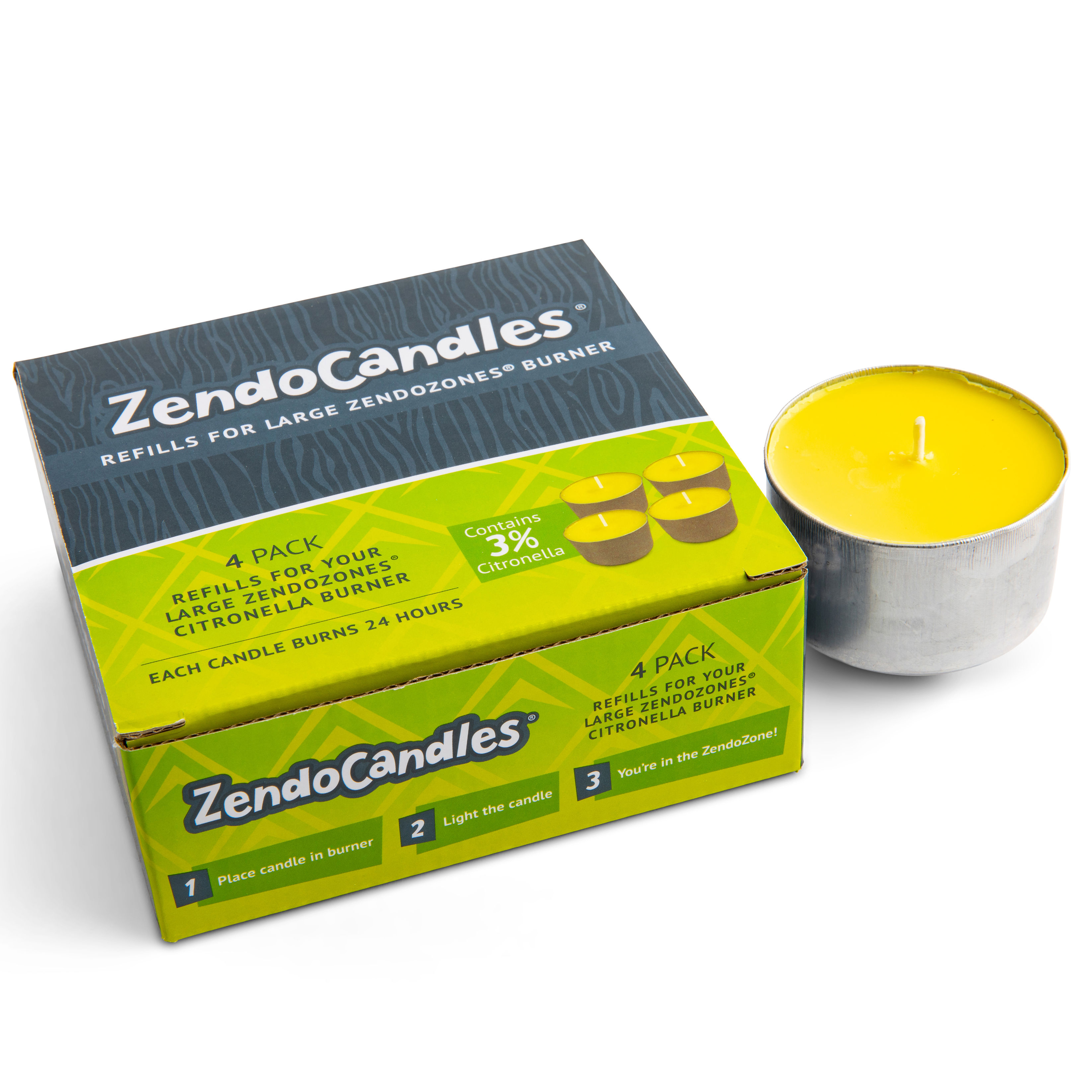 ZendoZones® Citronella lys stor, 4-pak