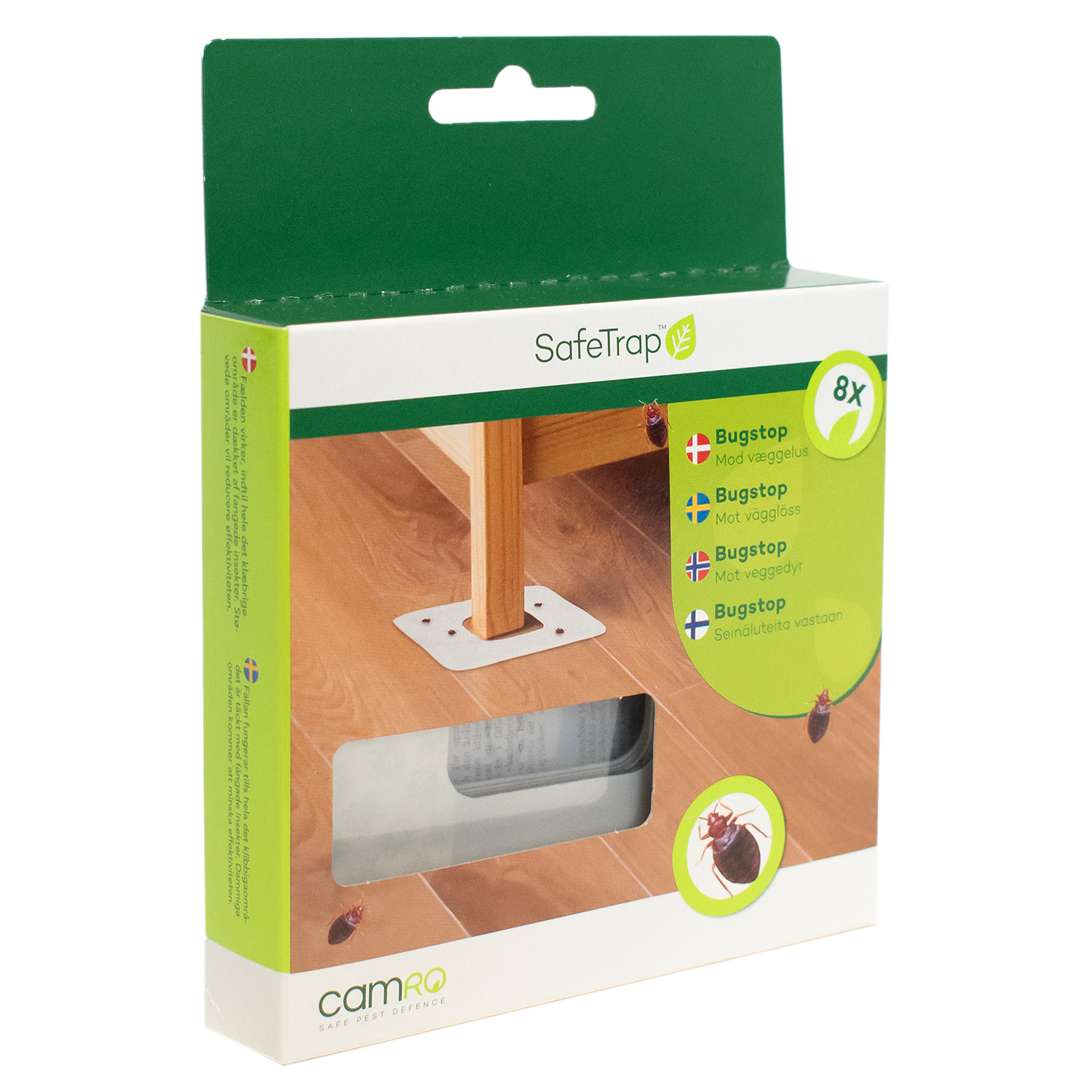SafeTrap BugStop detektionsfælde Mod Væggelus (x8)