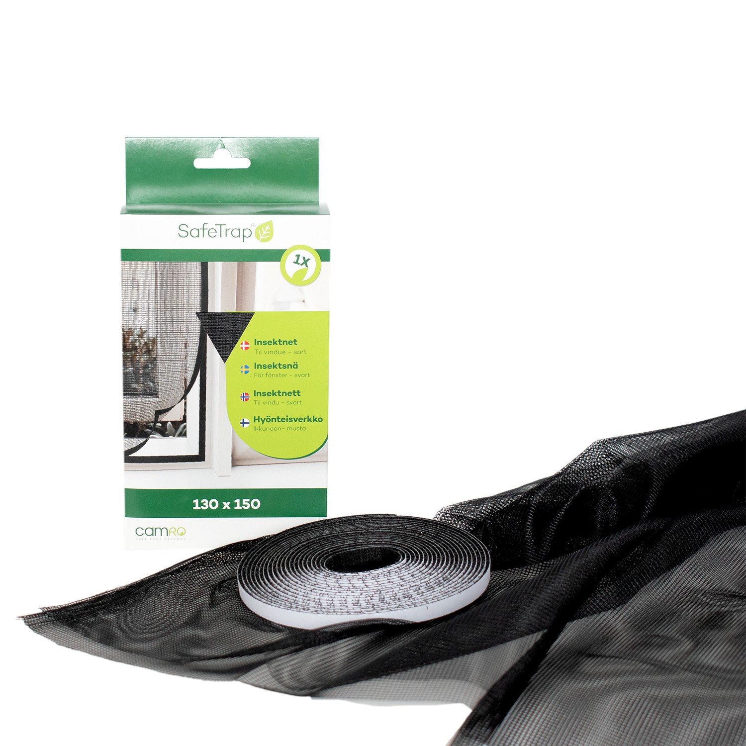 SafeTrap Insektnet til vindue - 130x150, sort